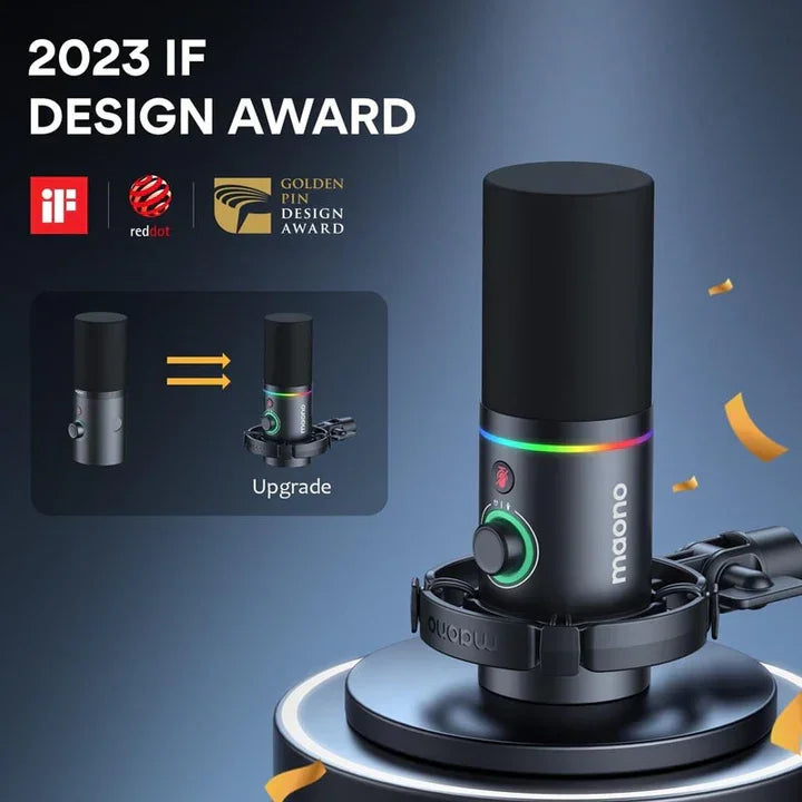 Maonocaster PD200X USB/XLR Dynamic Gaming RGB Microphone - Black - Tashqila Maonocaster PD200X USB/XLR Dynamic Gaming RGB Microphone - Black - Tashqila